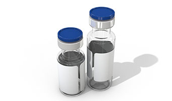 Antibiotic Transparent Round Glass Vial with Lid